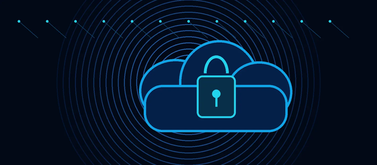 Cloud security shield and lock