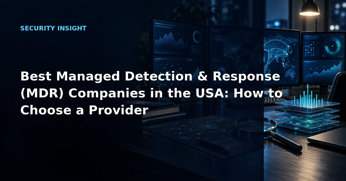 Best Managed Detection & Response (MDR) Companies in the USA: How to Choose a
            Provider