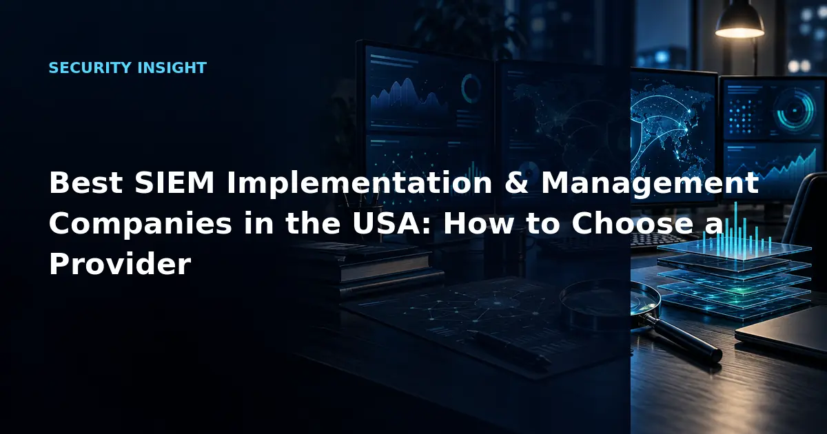 Best SIEM Implementation & Management Companies in the USA: How to Choose a Provider