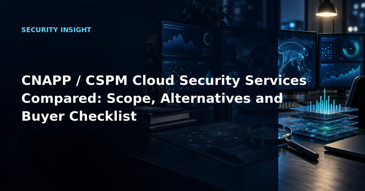 CNAPP / CSPM Cloud Security Services Compared: Scope, Alternatives and Buyer Checklist