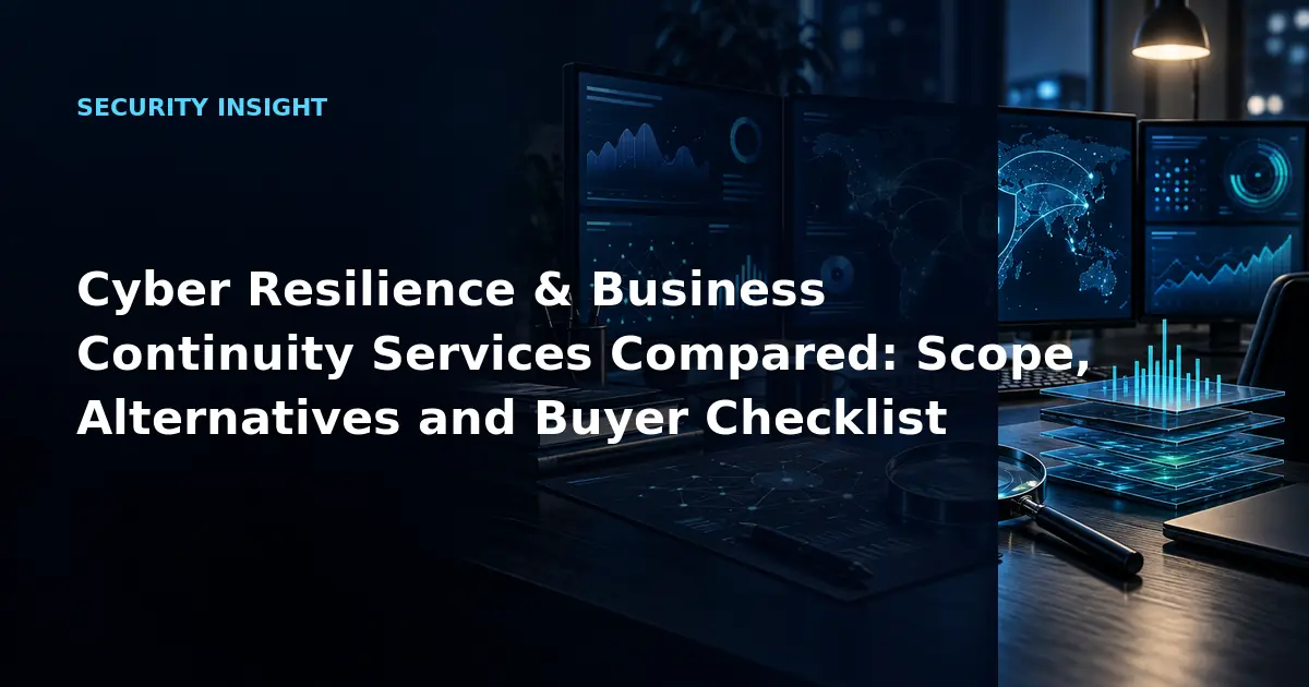 Cyber Resilience & Business Continuity Services Compared: Scope, Alternatives and
            Buyer Checklist