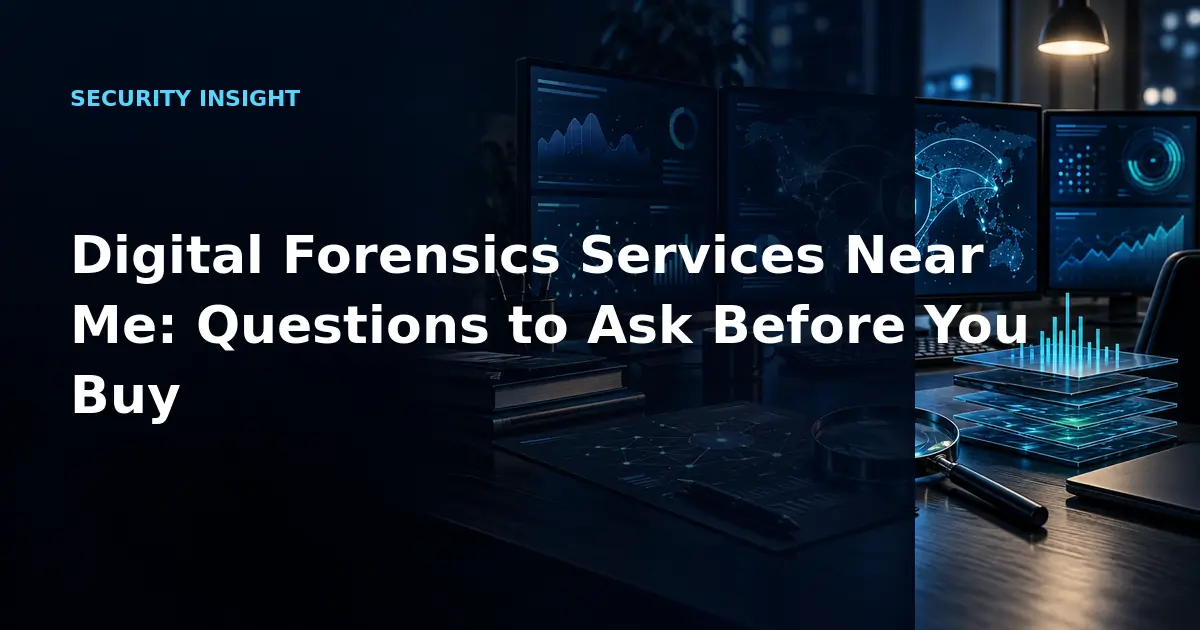 Digital Forensics Services Near Me: Questions to Ask Before You Buy