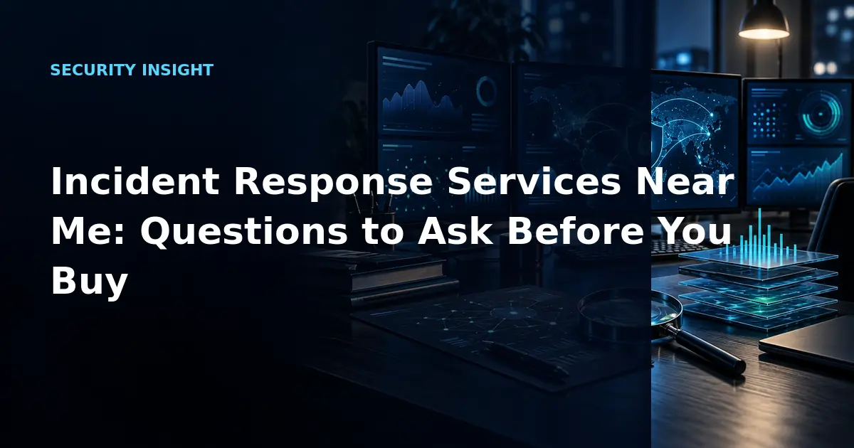 Incident Response Services Near Me: Questions to Ask Before You Buy