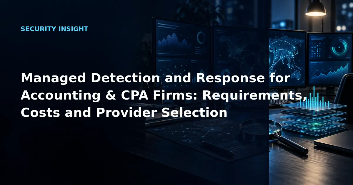 Managed Detection and Response for Accounting & CPA Firms: Requirements, Costs and
            Provider Selection