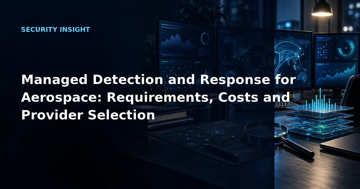 Managed Detection and Response for Aerospace: Requirements, Costs and Provider Selection