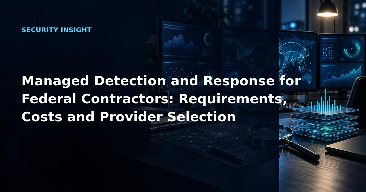 Managed Detection and Response for Federal Contractors: Requirements, Costs and Provider
            Selection