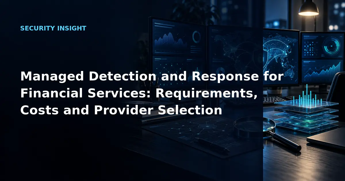 Managed Detection and Response for Financial Services: Requirements, Costs and Provider
            Selection