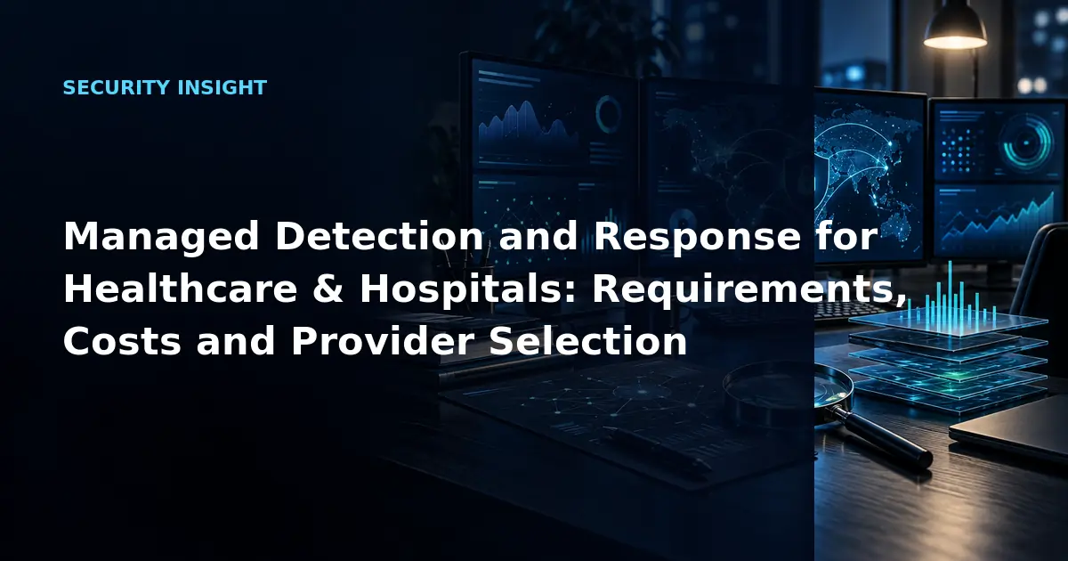 Managed Detection and Response for Healthcare & Hospitals: Requirements, Costs and
            Provider Selection