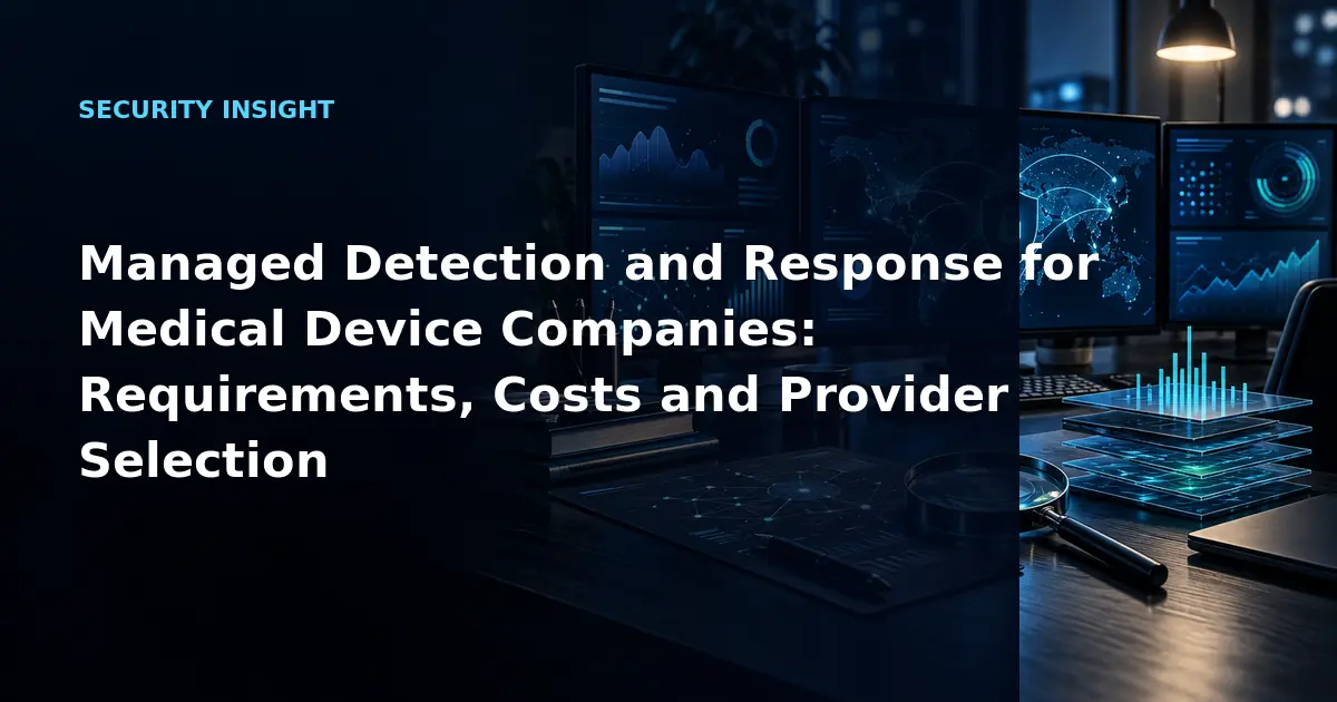 Managed Detection and Response for Medical Device Companies: Requirements, Costs and
            Provider Selection