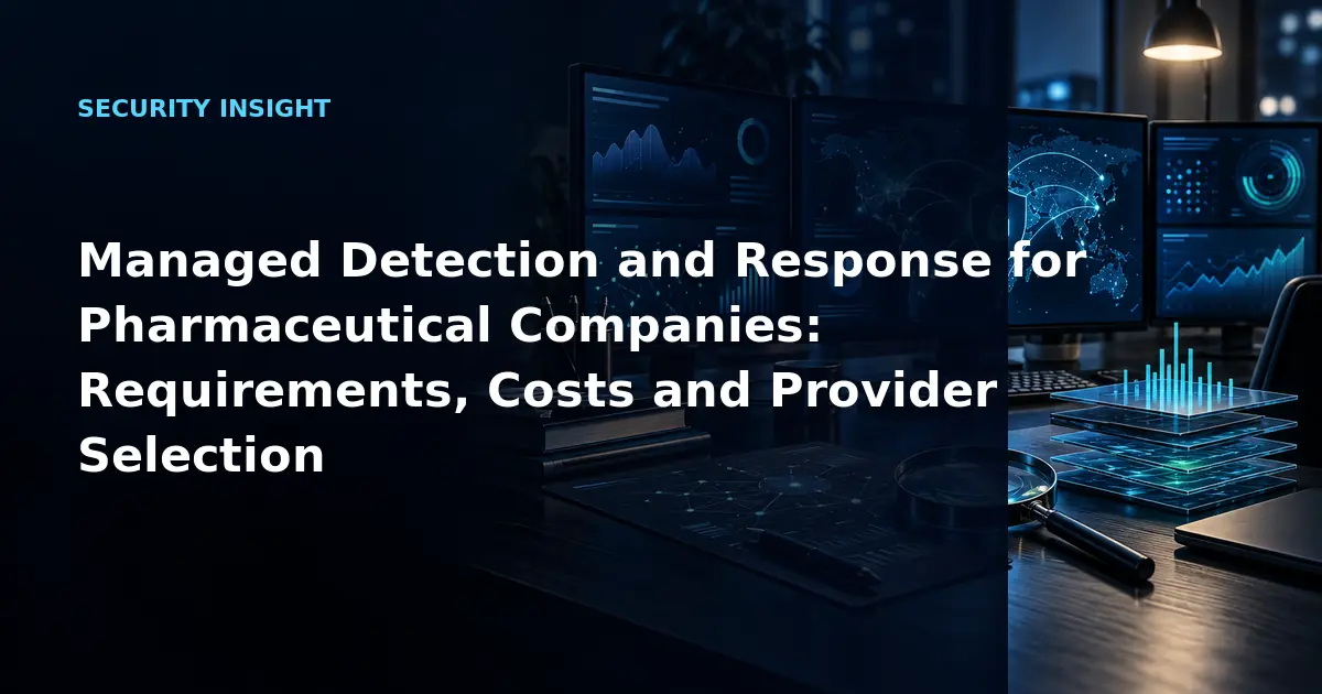 Managed Detection and Response for Pharmaceutical Companies: Requirements, Costs and
            Provider Selection