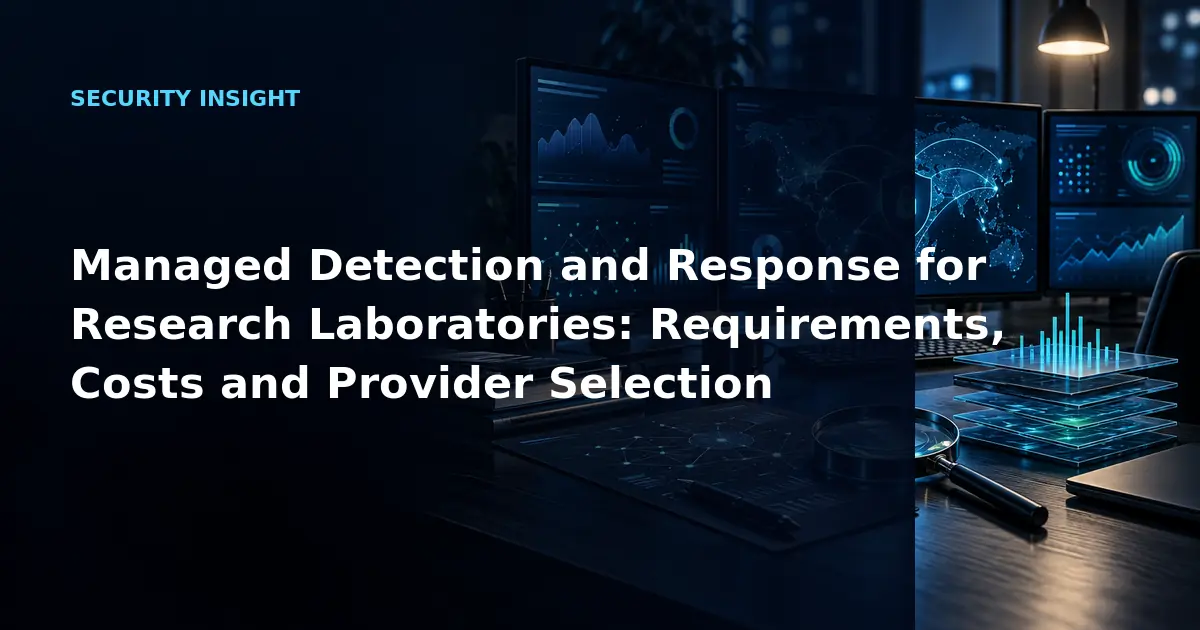 Managed Detection and Response for Research Laboratories: Requirements, Costs and
            Provider Selection