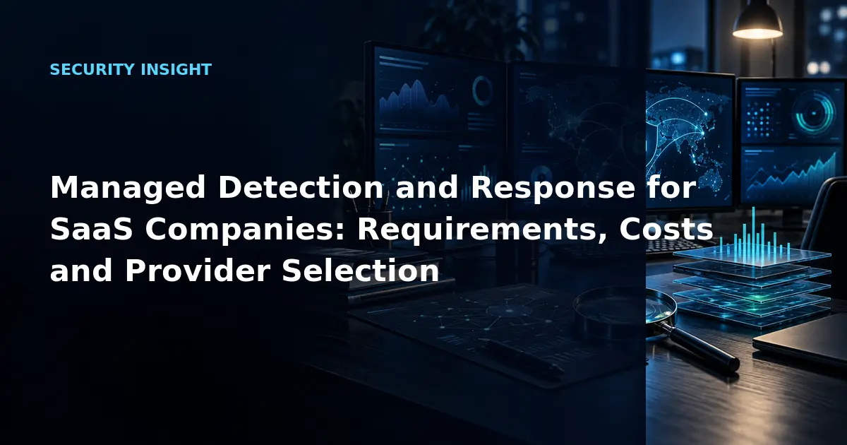Managed Detection and Response for SaaS Companies: Requirements, Costs and Provider
            Selection