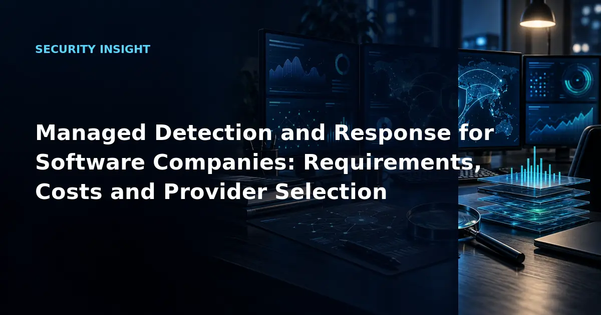 Managed Detection and Response for Software Companies: Requirements, Costs and Provider
            Selection