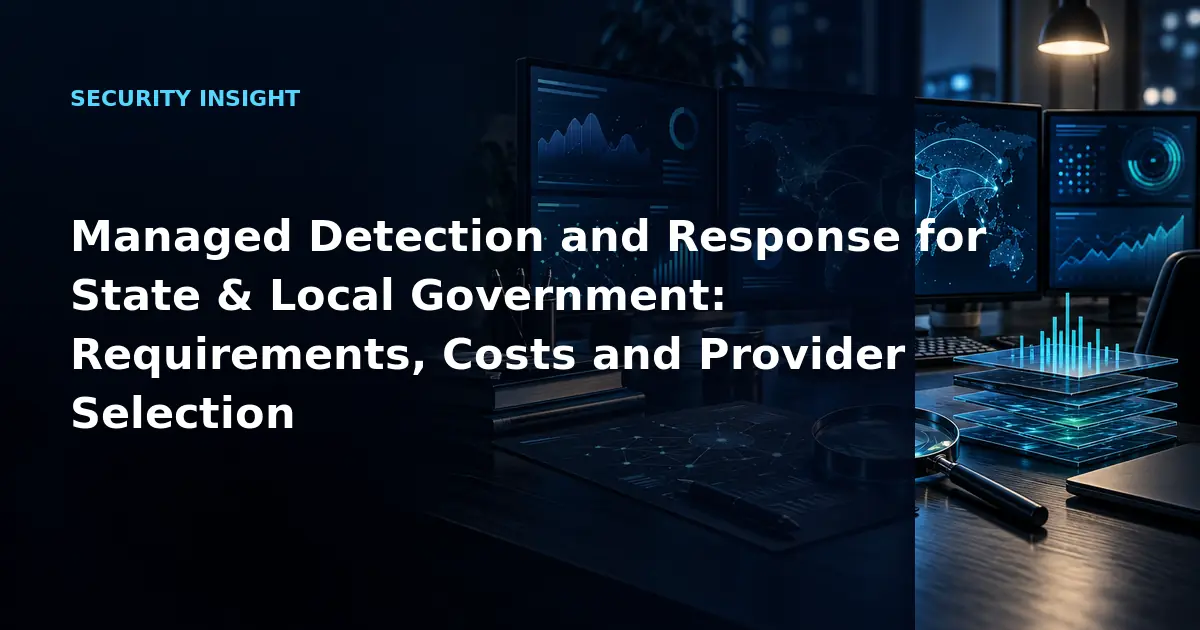 Managed Detection and Response for State & Local Government: Requirements, Costs and
            Provider Selection