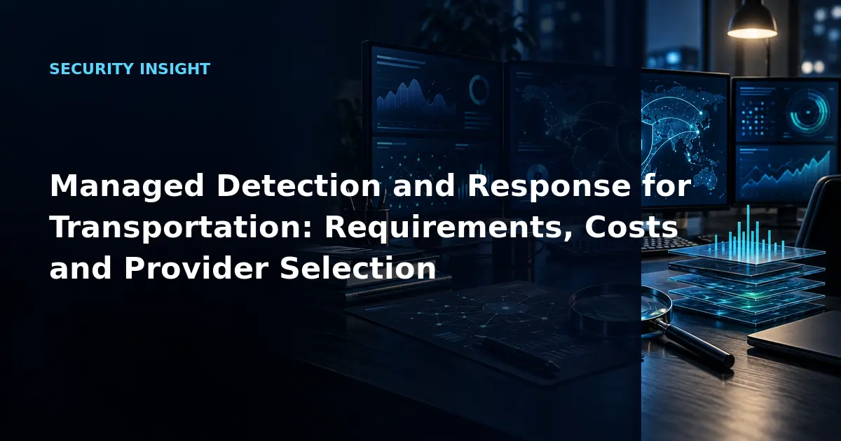 Managed Detection and Response for Transportation: Requirements, Costs and Provider
            Selection