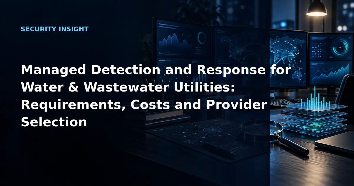 Managed Detection and Response for Water & Wastewater Utilities: Requirements, Costs
            and Provider Selection