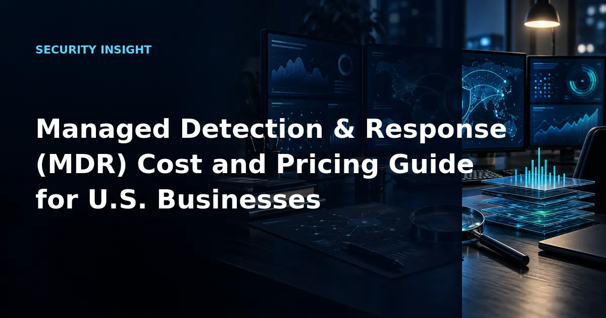 Managed Detection & Response (MDR) Cost and Pricing Guide for U.S. Businesses