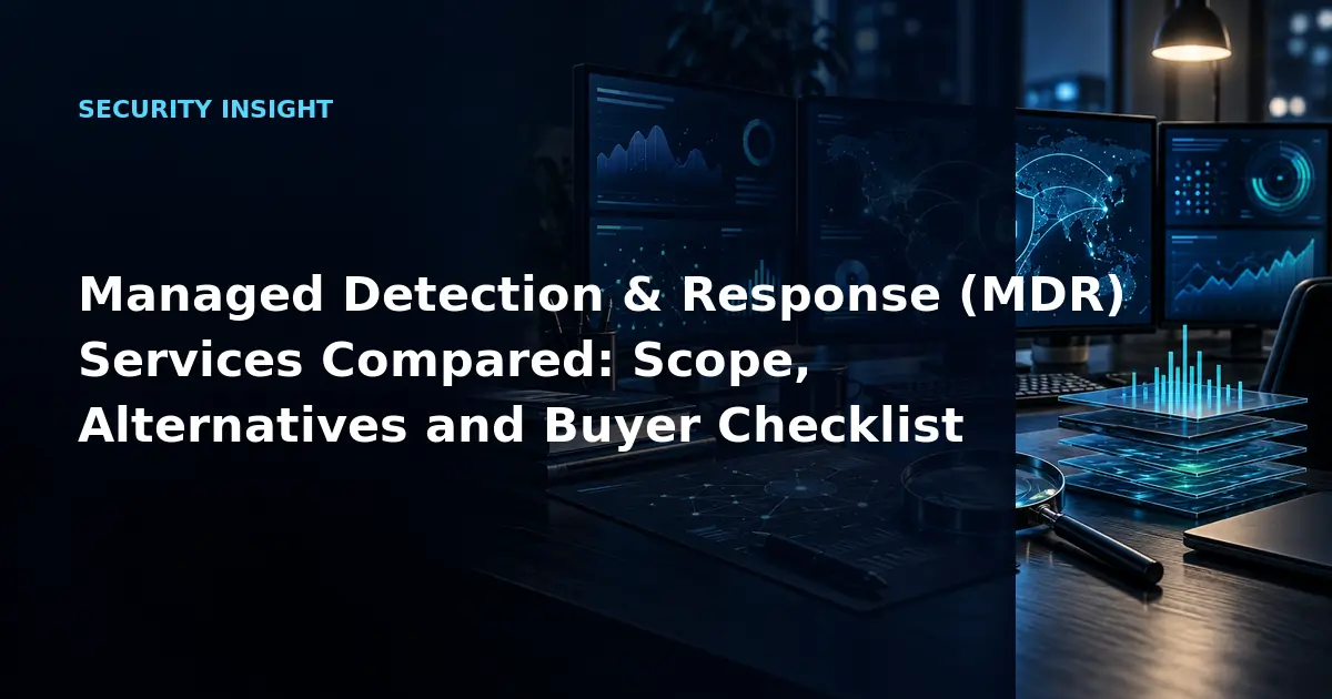 Managed Detection & Response (MDR) Services Compared: Scope, Alternatives and Buyer
            Checklist