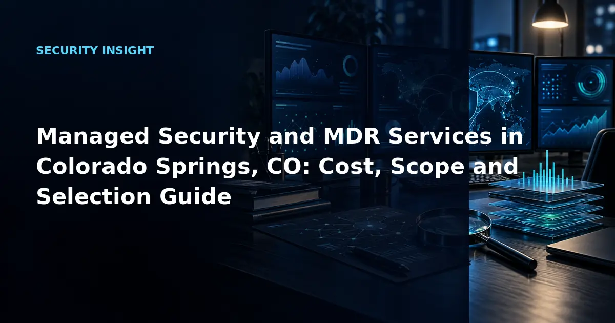 Managed Security and MDR Services in Colorado Springs, CO: Cost, Scope and Selection
            Guide