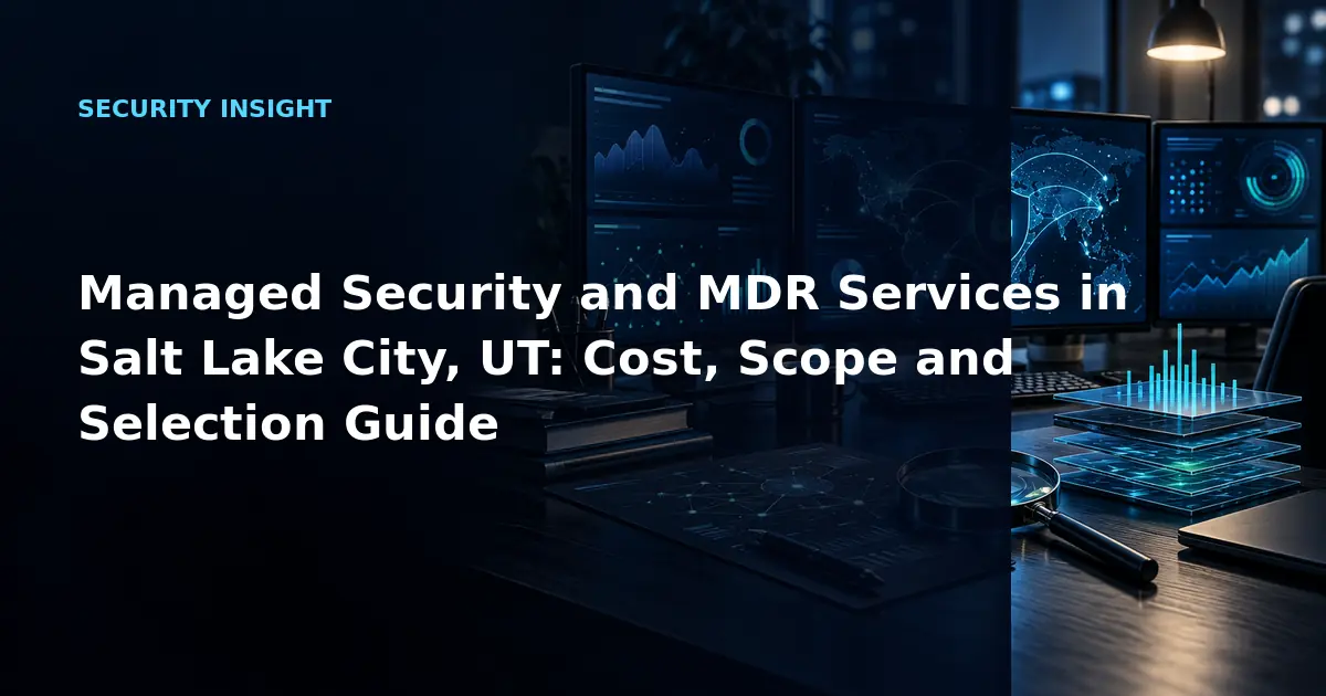 Managed Security and MDR Services in Salt Lake City, UT: Cost, Scope and Selection Guide