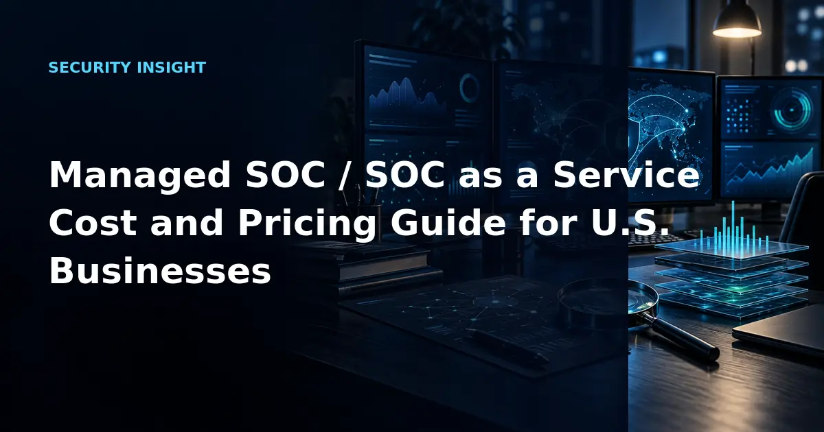 Managed SOC / SOC as a Service Cost and Pricing Guide for U.S. Businesses