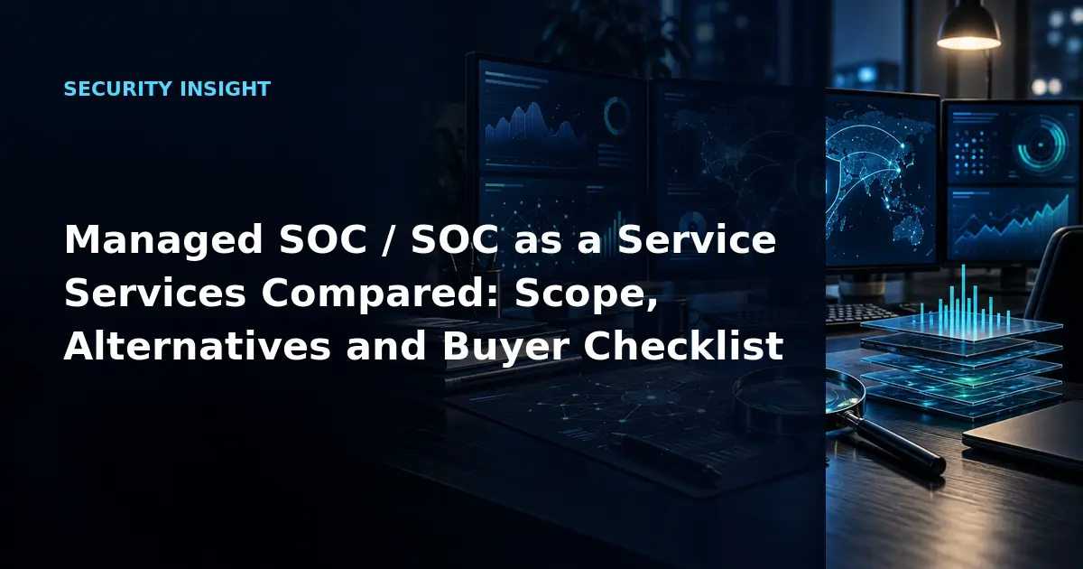 Managed SOC / SOC as a Service Services Compared: Scope, Alternatives and Buyer
            Checklist