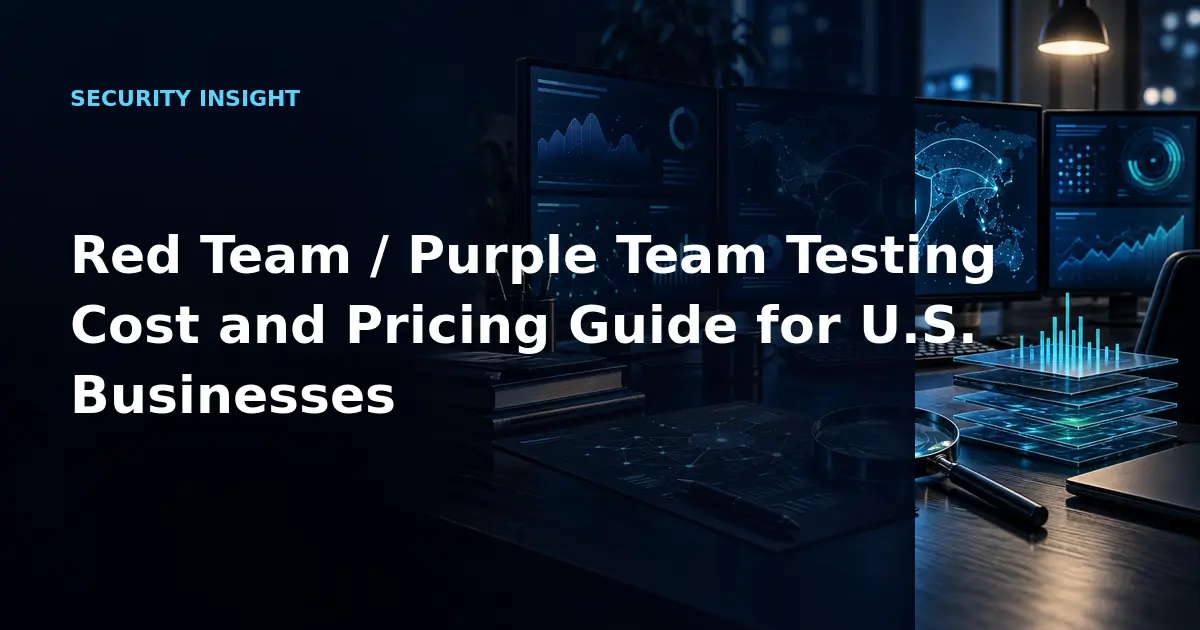 Red Team / Purple Team Testing Cost and Pricing Guide for U.S. Businesses