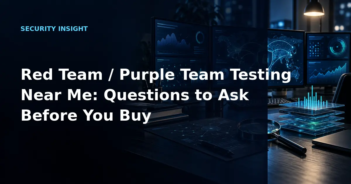 Red Team / Purple Team Testing Near Me: Questions to Ask Before You Buy