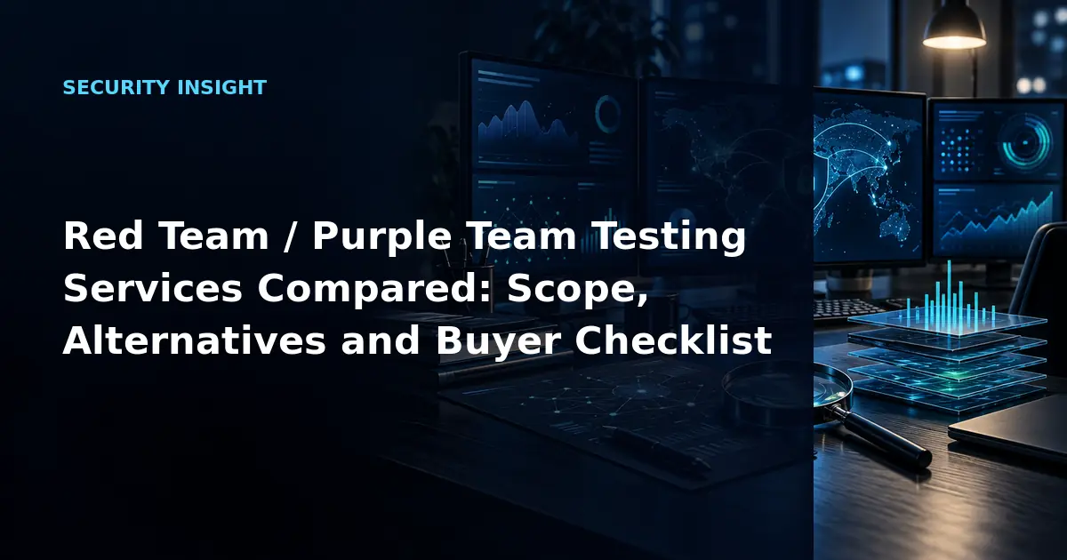 Red Team / Purple Team Testing Services Compared: Scope, Alternatives and Buyer
            Checklist