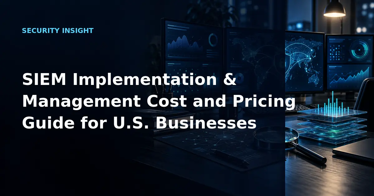 SIEM Implementation & Management Cost and Pricing Guide for U.S. Businesses