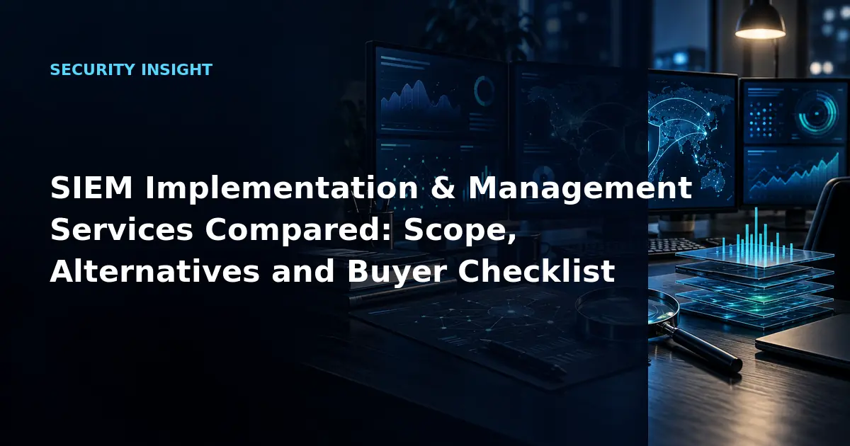 SIEM Implementation & Management Services Compared: Scope, Alternatives and Buyer
            Checklist