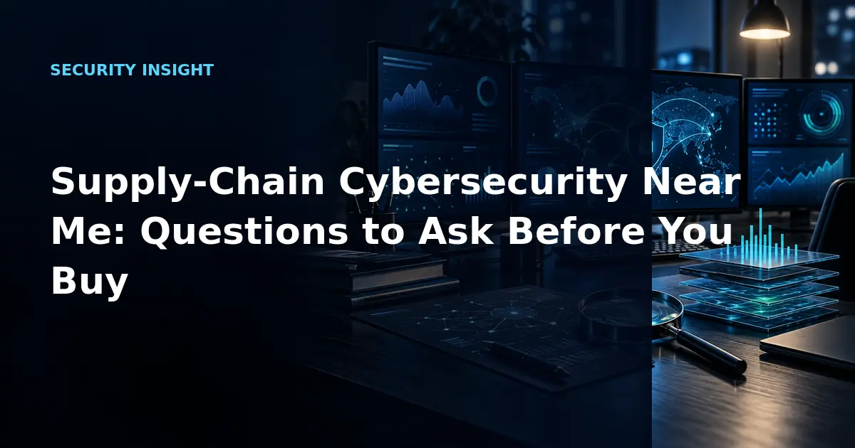 Supply-Chain Cybersecurity Near Me: Questions to Ask Before You Buy