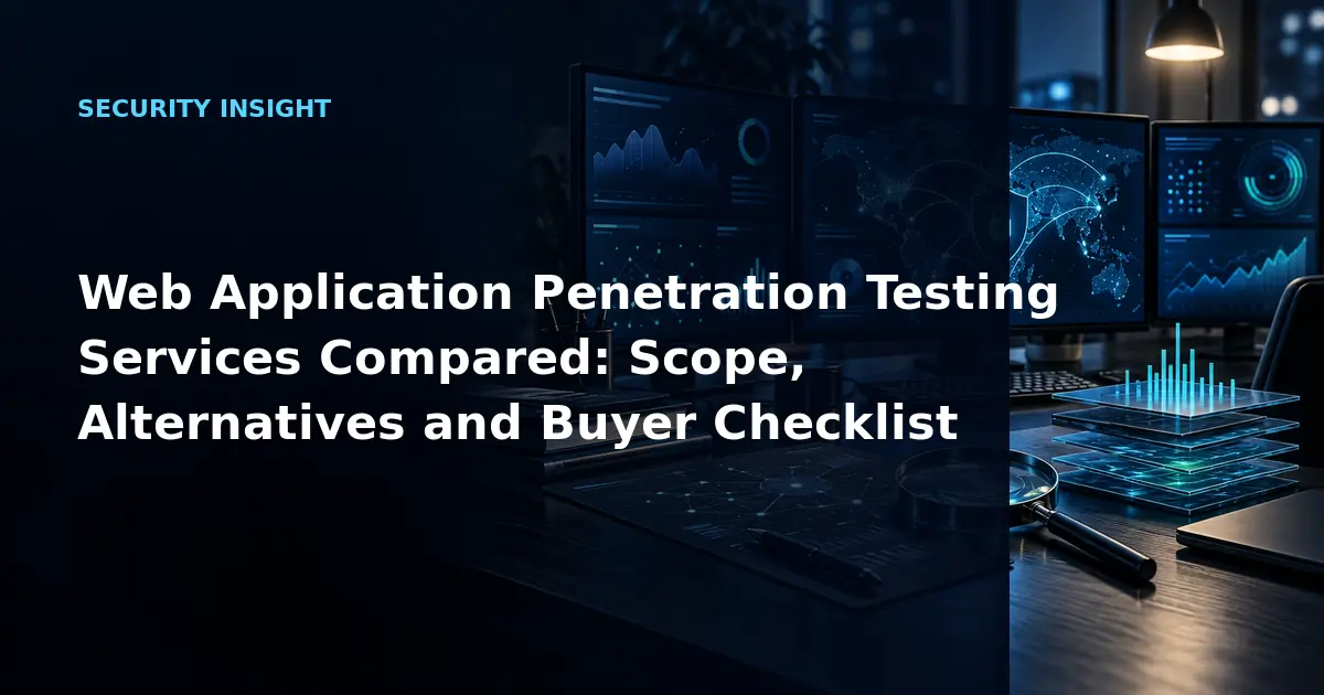 Web Application Penetration Testing Services Compared: Scope, Alternatives and Buyer
            Checklist